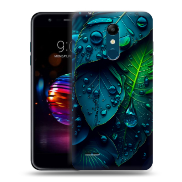 Силиконовый чехол на LG K11 Plus с принтом Листья