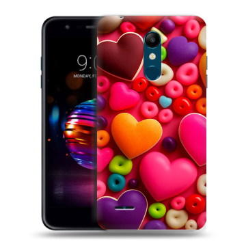 Силиконовый чехол на LG K11 Plus с принтом Сердечки Силиконовый чехол на LG K11 Plus с принтом Сердечки