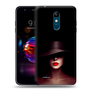 Силиконовый чехол на LG K11 Plus с принтом Девушка в шляпе Силиконовый чехол на LG K11 Plus с принтом Девушка в шляпе