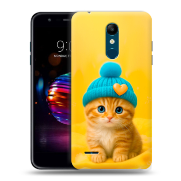 Силиконовый чехол на LG K11 Plus с принтом Котенок в шапке