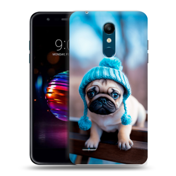 Силиконовый чехол на LG K11 Plus с принтом Мопс в шапке Силиконовый чехол на LG K11 Plus с принтом Мопс в шапке