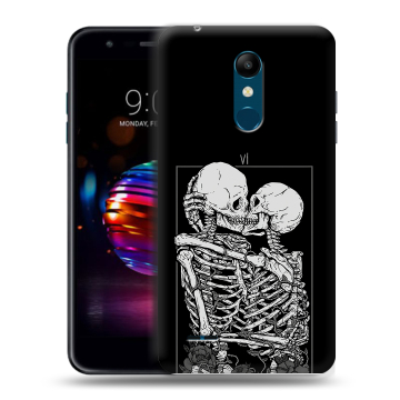 Силиконовый чехол на LG K11 Plus с принтом Поцелуй скелетов Силиконовый чехол на LG K11 Plus с принтом Поцелуй скелетов