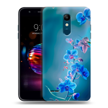 Силиконовый чехол на LG K11 Plus с принтом Голубые цветы
