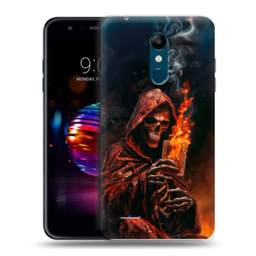 Силиконовый чехол на LG K11 Plus с принтом Скелет и карты Силиконовый чехол на LG K11 Plus с принтом Скелет и карты