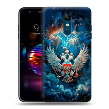 Силиконовый чехол на LG K11 Plus с принтом Герб флаг России Силиконовый чехол на LG K11 Plus с принтом Герб флаг России