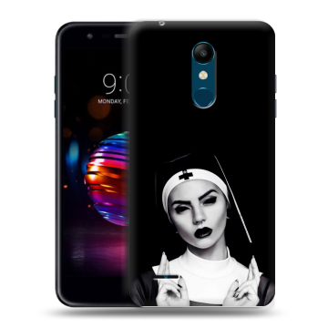 Силиконовый чехол на LG K11 Plus с принтом монашка Силиконовый чехол на LG K11 Plus с принтом монашка