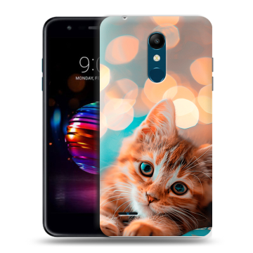 Силиконовый чехол на LG K11 Plus с принтом котик Силиконовый чехол на LG K11 Plus с принтом котик