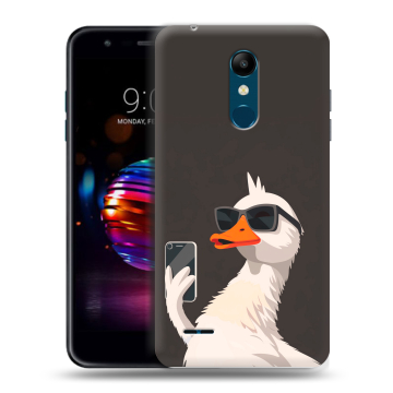 Силиконовый чехол на LG K11 Plus с принтом утка в очках Силиконовый чехол на LG K11 Plus с принтом утка в очках