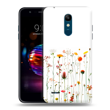 Силиконовый чехол на LG K11 Plus с принтом цветы Силиконовый чехол на LG K11 Plus с принтом цветы