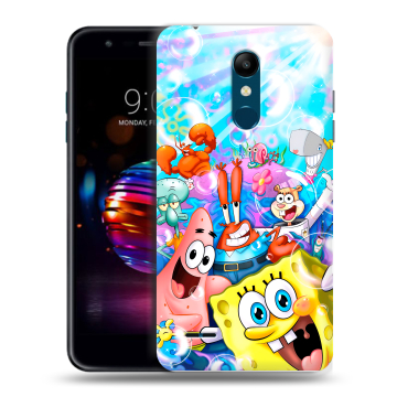 Силиконовый чехол на LG K11 Plus с принтом спанчбоб спанч боб