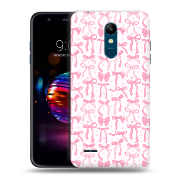 Силиконовый чехол на LG K11 Plus с принтом Розовые бантики