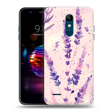 Силиконовый чехол на LG K11 Plus с принтом цветы лаванда