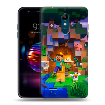 Силиконовый чехол на LG K11 Plus с принтом Майнкрафт Minecraft