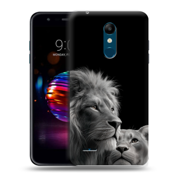 Силиконовый чехол на LG K11 Plus с принтом Лев кошки
