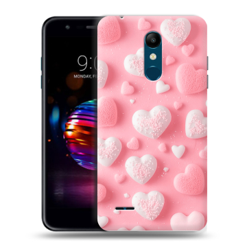 Силиконовый чехол на LG K11 Plus с принтом Сердечки