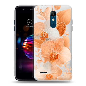 Силиконовый чехол на LG K11 Plus с принтом Бежевые цветы