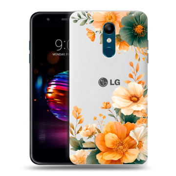 Силиконовый чехол на LG K11 Plus с принтом Цветы принт