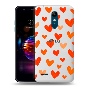 Силиконовый чехол на LG K11 Plus с принтом Сердечки
