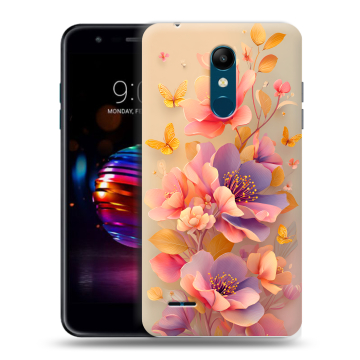 Силиконовый чехол на LG K11 Plus с принтом Цветы и бабочки