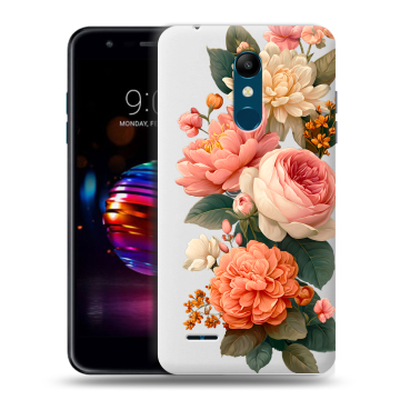 Силиконовый чехол на LG K11 Plus с принтом цветы