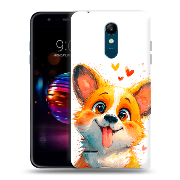 Силиконовый чехол на LG K11 Plus с принтом корги Силиконовый чехол на LG K11 Plus с принтом корги