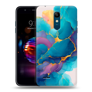 Силиконовый чехол на LG K11 Plus с принтом Мрамор блестки