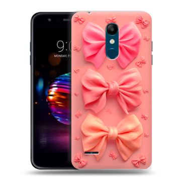 Силиконовый чехол на LG K11 Plus с принтом Розовые бантики Силиконовый чехол на LG K11 Plus с принтом Розовые бантики