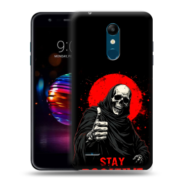 Силиконовый чехол на LG K11 Plus с принтом смешной скелет