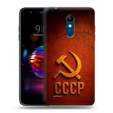 Силиконовый чехол на LG K11 Plus с принтом Флаг Герб СССР Силиконовый чехол на LG K11 Plus с принтом Флаг Герб СССР