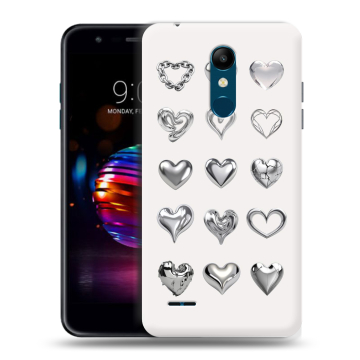 Силиконовый чехол на LG K11 Plus с принтом Y2K сердечки Силиконовый чехол на LG K11 Plus с принтом Y2K сердечки