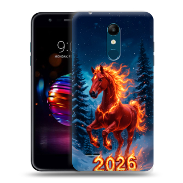 Силиконовый чехол на LG K11 Plus с принтом Новый год коня