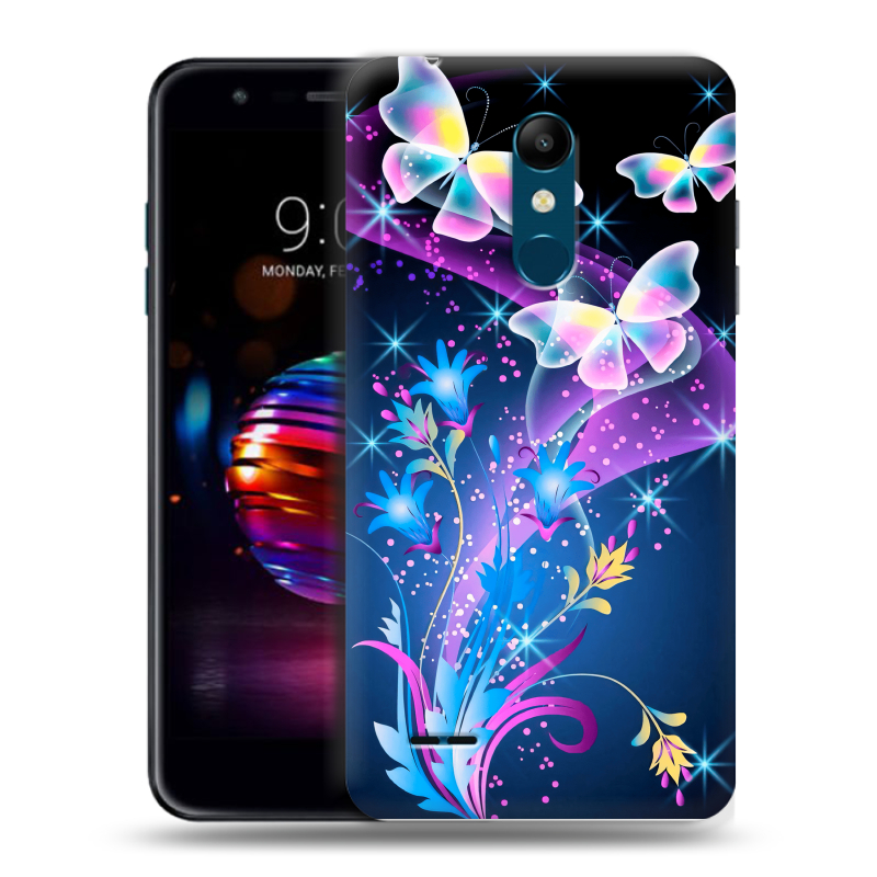 Силиконовый чехол на LG K11 Plus с принтом Бабочки Силиконовый чехол на LG K11 Plus с принтом Бабочки