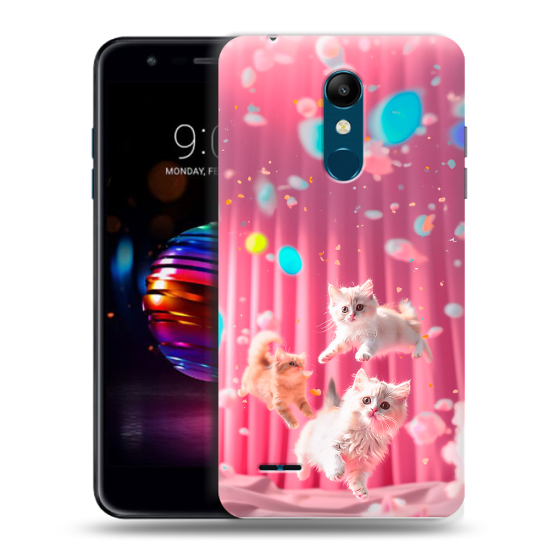 Силиконовый чехол на LG K11 Plus с принтом милые котики Силиконовый чехол на LG K11 Plus с принтом милые котики
