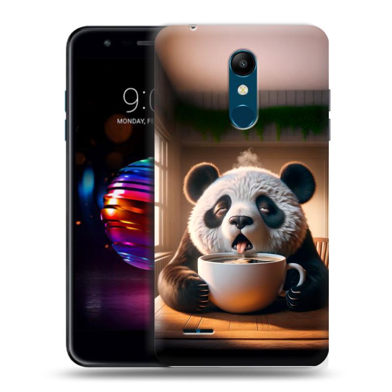Силиконовый чехол на LG K11 Plus с принтом смешная панда Силиконовый чехол на LG K11 Plus с принтом смешная панда