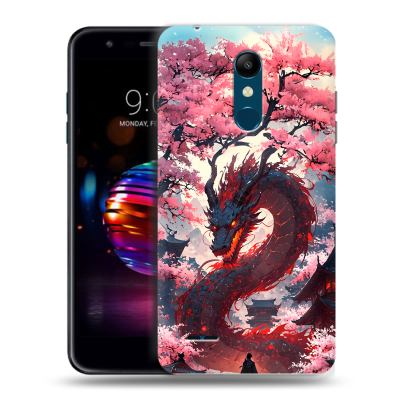 Силиконовый чехол на LG K11 Plus с принтом Дракон Японский Силиконовый чехол на LG K11 Plus с принтом Дракон Японский
