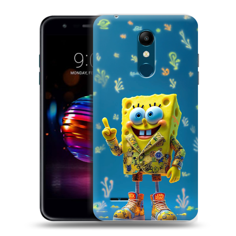 Силиконовый чехол на LG K11 Plus с принтом Спанч боб Спанчбоб Силиконовый чехол на LG K11 Plus с принтом Спанч боб Спанчбоб