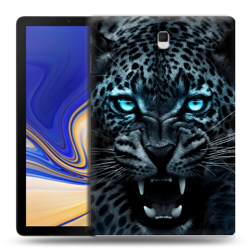 Силиконовый чехол на планшета Samsung Galaxy Tab S4 с принтом Темный леопард