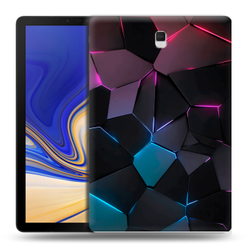 Силиконовый чехол на планшета Samsung Galaxy Tab S4 с принтом Геометрия неона