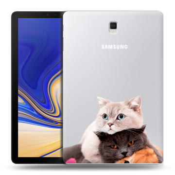 Силиконовый чехол на планшета Samsung Galaxy Tab S4 с принтом Кошки