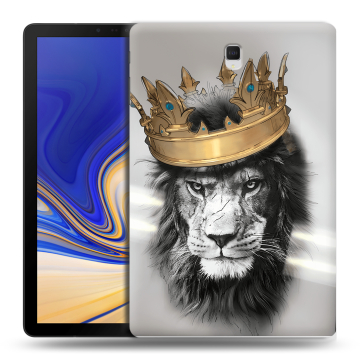 Силиконовый чехол на планшета Samsung Galaxy Tab S4 с принтом Лев с короной