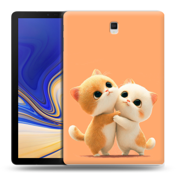 Силиконовый чехол на планшета Samsung Galaxy Tab S4 с принтом Милые котики