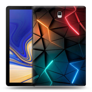 Силиконовый чехол на планшета Samsung Galaxy Tab S4 с принтом Абстракция неон