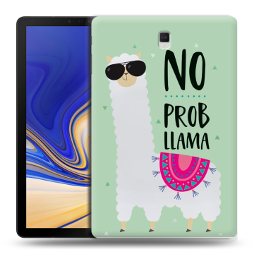 Силиконовый чехол на планшета Samsung Galaxy Tab S4 с принтом Лама