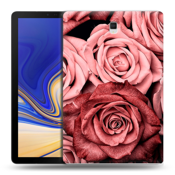 Силиконовый чехол на планшета Samsung Galaxy Tab S4 с принтом Цветы розы