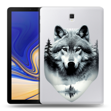 Силиконовый чехол на Samsung Galaxy Tab S4 с принтом Волк в лесу