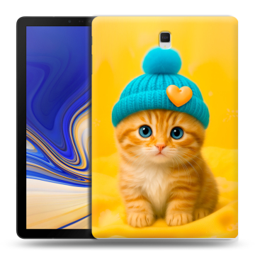 Силиконовый чехол на Samsung Galaxy Tab S4 с принтом Котенок в шапке
