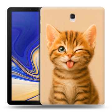 Силиконовый чехол на Samsung Galaxy Tab S4 с принтом котенок