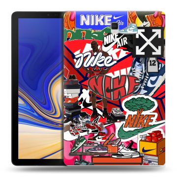 Силиконовый чехол на Samsung Galaxy Tab S4 с принтом Найк Nike яркий