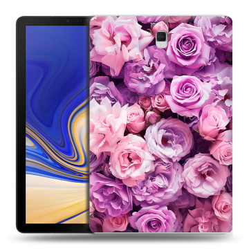 Силиконовый чехол на Samsung Galaxy Tab S4 с принтом лавандовые розы Силиконовый чехол на Samsung Galaxy Tab S4 с принтом лавандовые розы