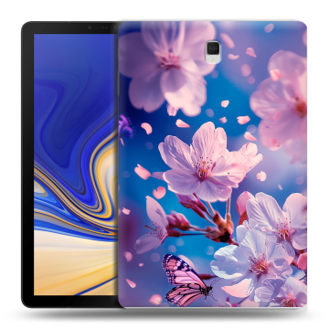 Силиконовый чехол на Samsung Galaxy Tab S4 с принтом цветы бабочки Силиконовый чехол на Samsung Galaxy Tab S4 с принтом цветы бабочки
